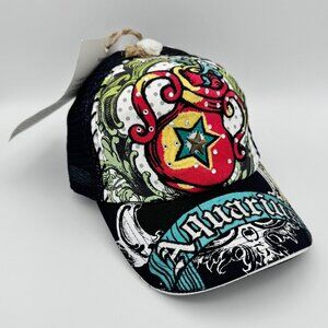 New Four Forty One Crystal Stud Embellished Aquarius Baseball Trucker Cap Hat